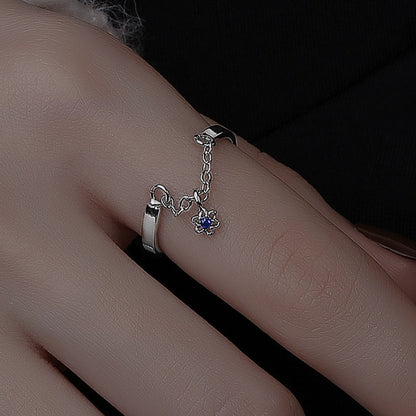 Six Star Mango Open Female Korean Style High Rings