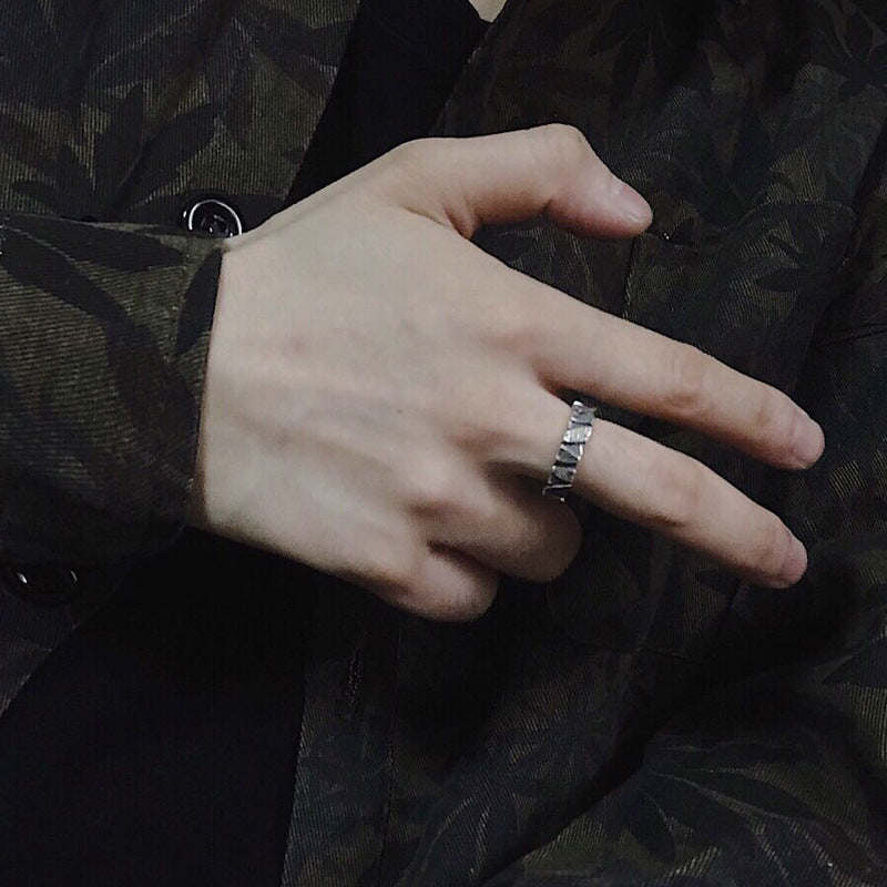 Men's Fence Retro Distressed Hip Hop Style Rings