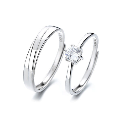 Minority Simple Zircon Diamond Open Valentine's Rings