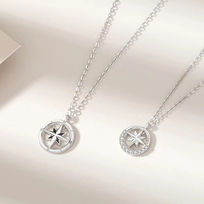 Awn Star Compass Couple Pair Of Necklaces