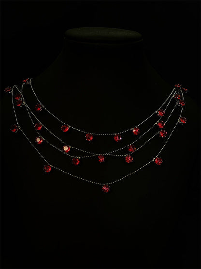 Starry Rose Zircon Fashion Wedding Tassel Necklaces