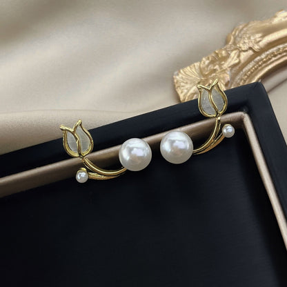 Needle French Opal Simple And Stylish Earrings