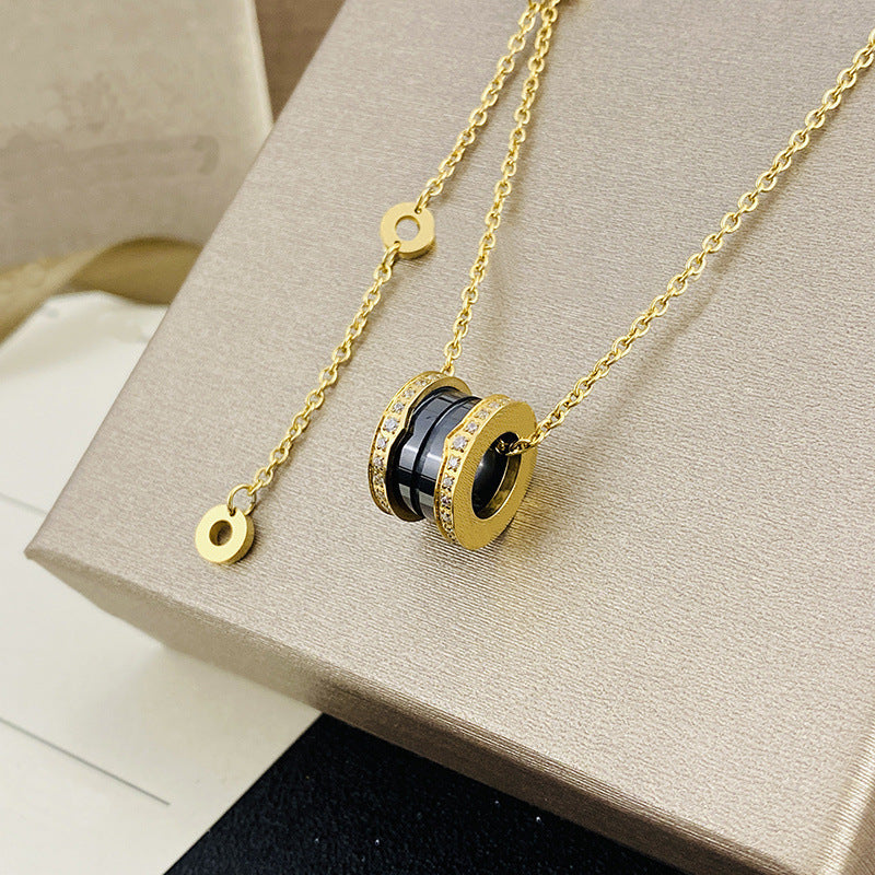 Women's & Men's Ceramic High Version Spring Full Diamond Small Waist Necklaces