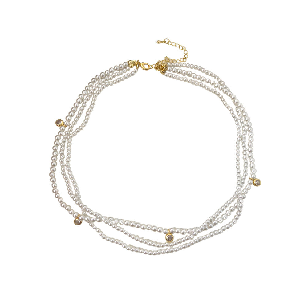 Women's Pearl Collar High Sense Twin Clavicle Necklaces