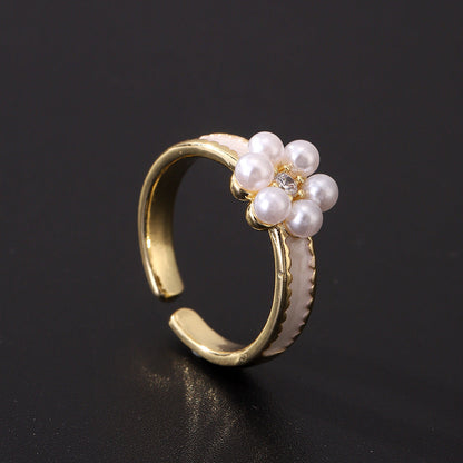 Women's Special Interest Light Luxury Design Pearl Fashion Rings