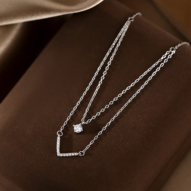 Broadcast Female Temperamental Minority Design Unique Inlaid Necklaces