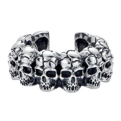 Men's Sier Skull Fashion High-grade Retro Personality Rings