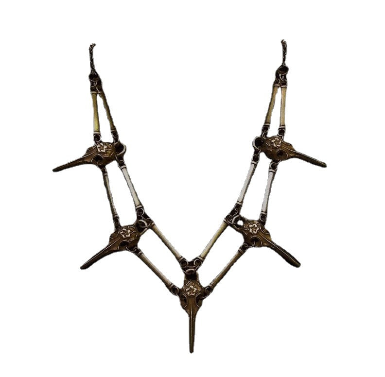 Overseas Hot Gothic Bird Skull Evil Necklaces