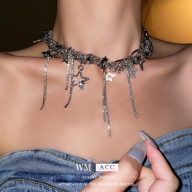 Women's Sequin Tassel Minority Fashion Clavicle Chain Necklaces