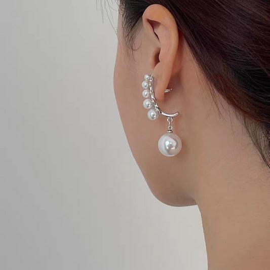 Women's Sier Needle Pearl For Graceful Personality Rings