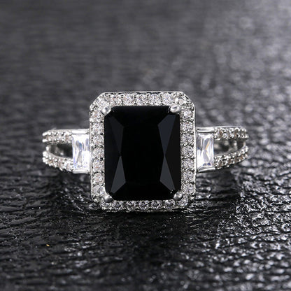 Men's Innovative Shi Accessories Black Zircon Rings