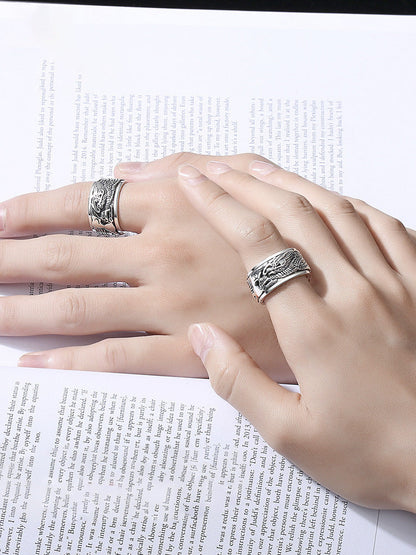 Men's Rotating Retro Personality Wide Face Domineering Rings