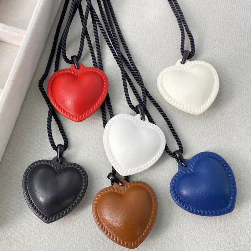 Rope Black Peach Heart Trend Adjustable Cute Necklaces