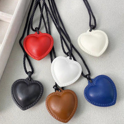 Rope Black Peach Heart Trend Adjustable Cute Necklaces