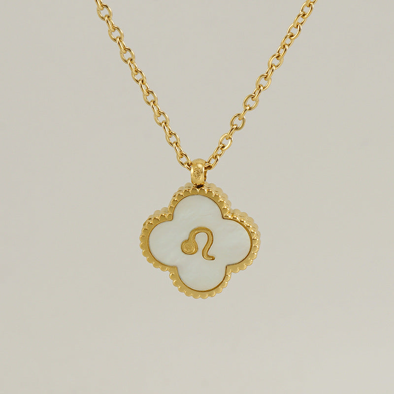 Titanium Steel Clover Shell Constellation Stainless Necklaces