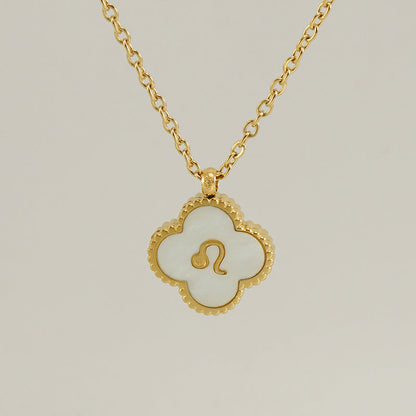 Titanium Steel Clover Shell Constellation Stainless Necklaces