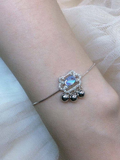 Safety Lock Sier Long Life Moonstone Bracelets