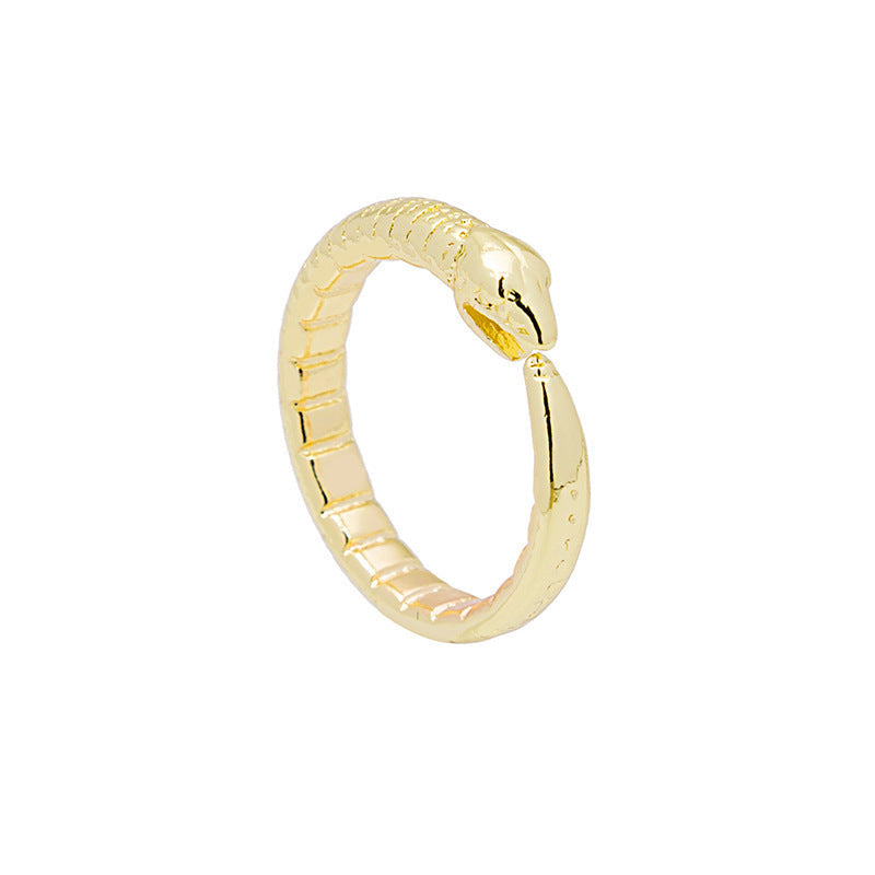 Collection Snake-shaped Animal Open Geometric Retro Rings