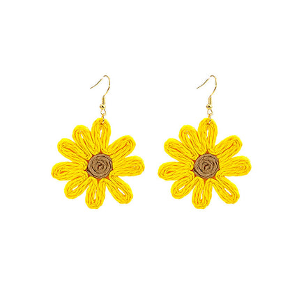 Small Daisy Bohemian Beach Vacation Style Earrings