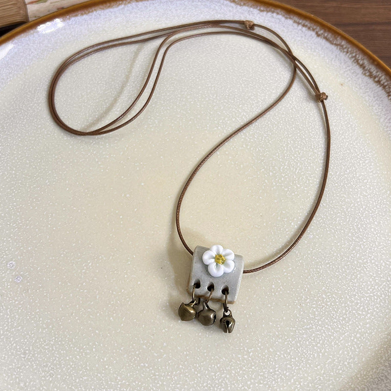 Style Pendant Antique Cord Butterfly Flower Longevity Lock Necklaces