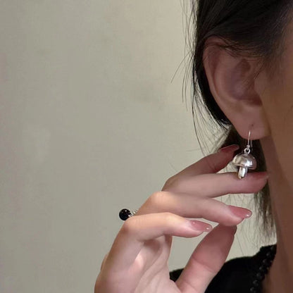 Women's Matte Metal Mushroom For French Style Retro Personality Earrings