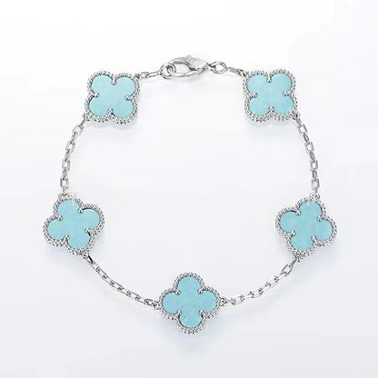 Red Agate Clover Female Pork Belly White Shell Bracelets