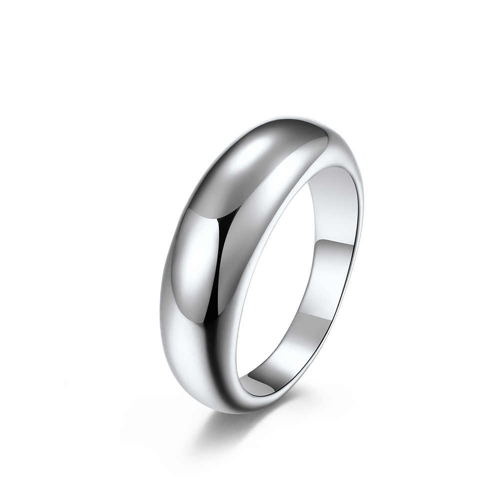 Women's & Men's & Glossy Trendy And Neutral Titanium Rings