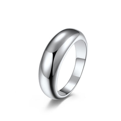 Women's & Men's & Glossy Trendy And Neutral Titanium Rings