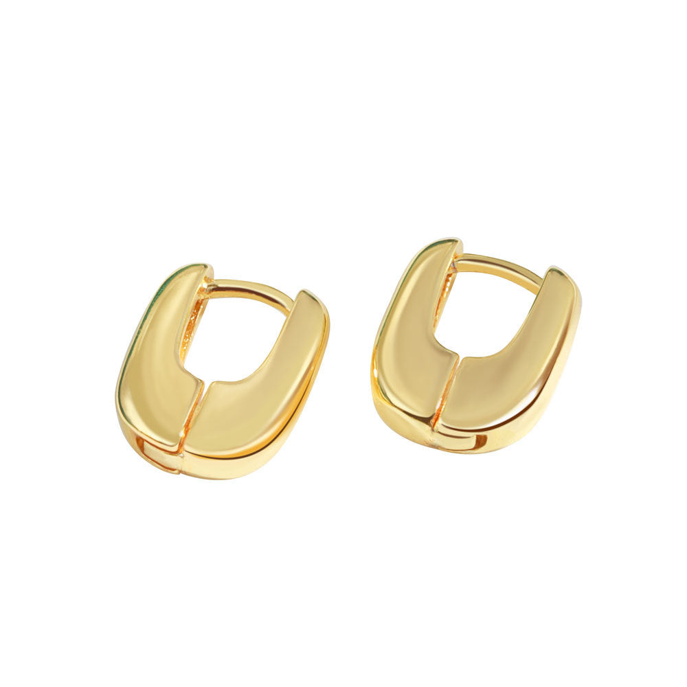 Cool Style Retro Geometric Ellipse Circle Ear Clip Earrings