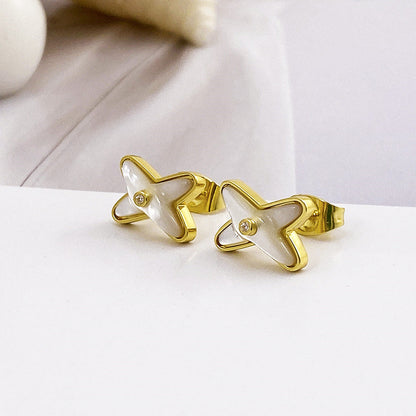 Women's Cross Shell Fritillary Light Luxury Temperament Earrings