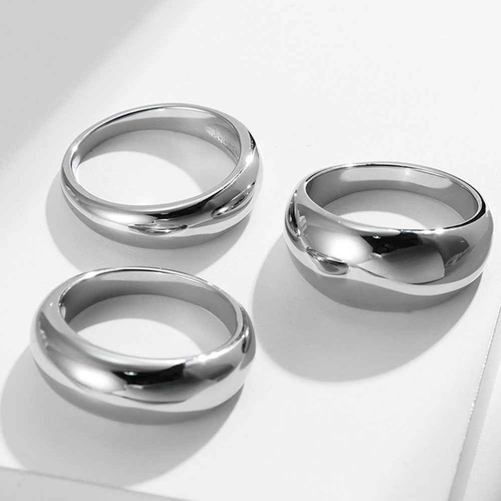 Women's & Men's & Glossy Trendy And Neutral Titanium Rings