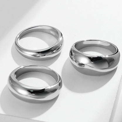 Women's & Men's & Glossy Trendy And Neutral Titanium Rings