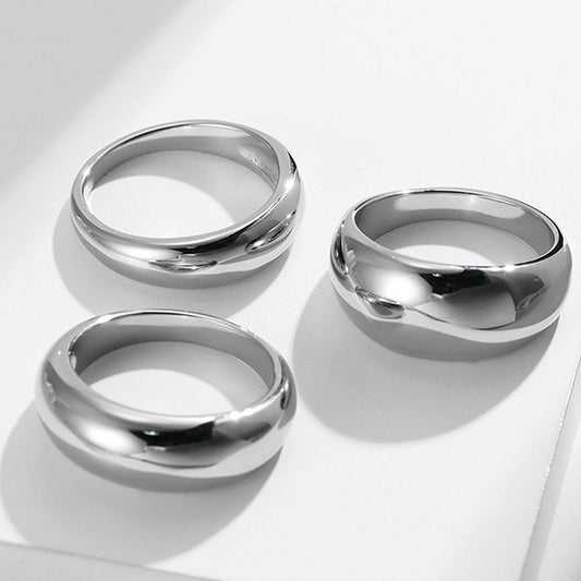 Women's & Men's & Glossy Trendy And Neutral Titanium Rings