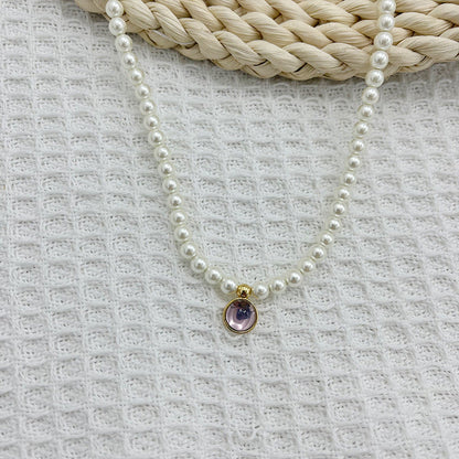 Women's Design Clavicle Chain Birthstone Lucky Stone Necklaces