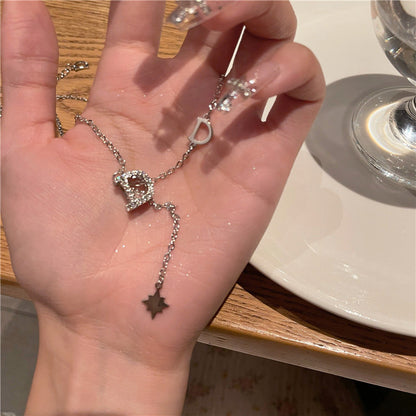 Women's Tassel Letter Zircon For Light Luxury Minority Design Sense Necklaces