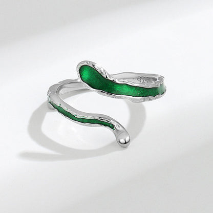 Ornament Personality Snake-shaped Open Design Sense Rings