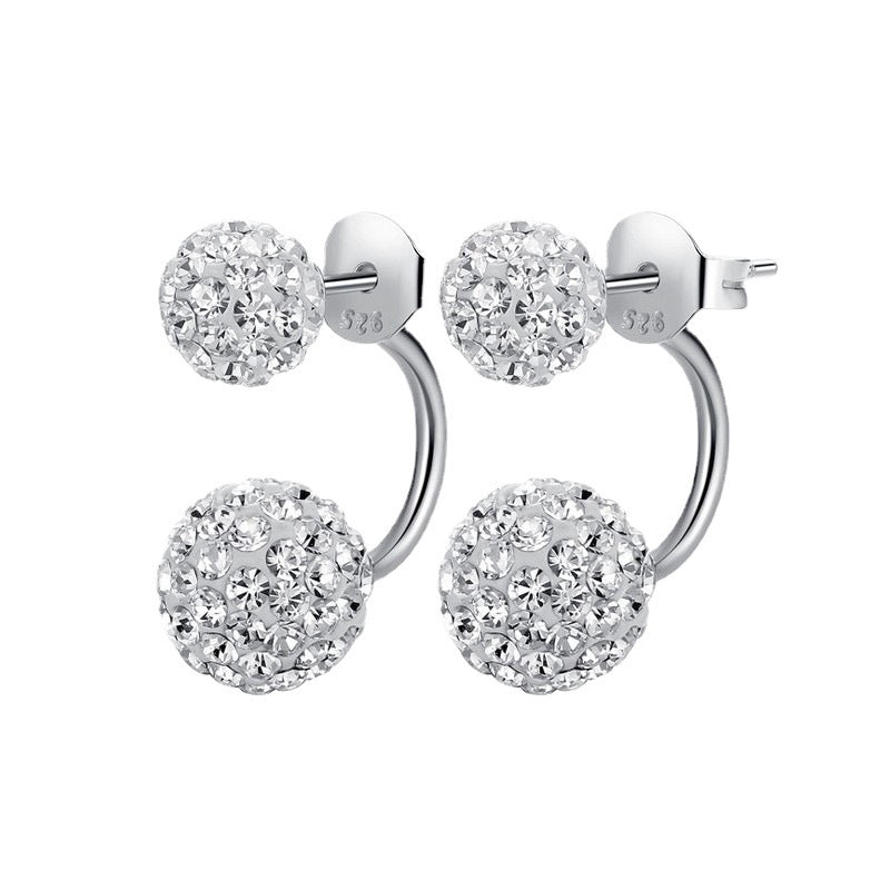 Style Classic Sterling Sier Diamond Ball Earrings