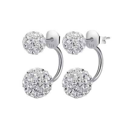 Style Classic Sterling Sier Diamond Ball Earrings