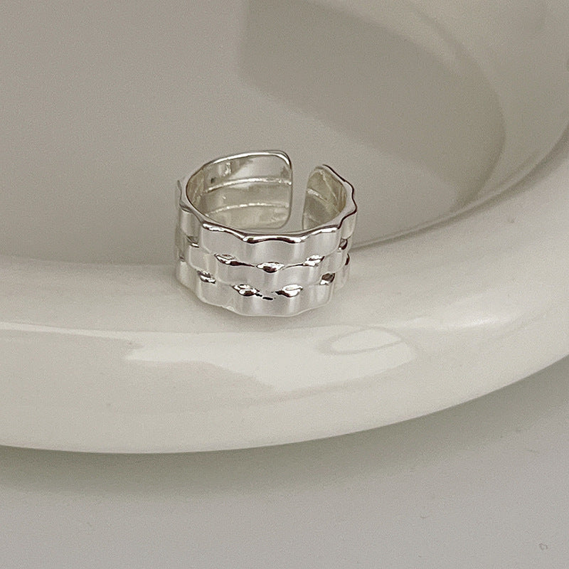 Sier Female Design Light Luxury Index Rings