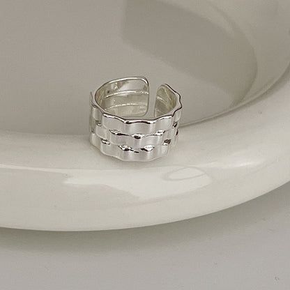 Sier Female Design Light Luxury Index Rings