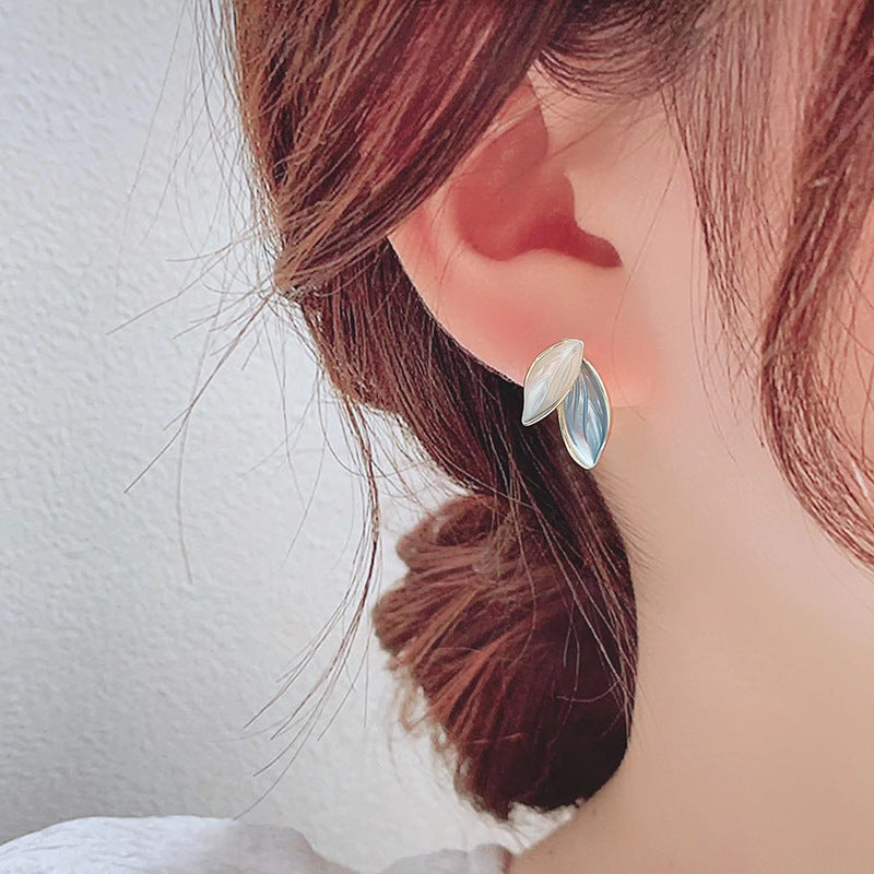 Women's Butterfly Summer Blue And White High-grade Earrings