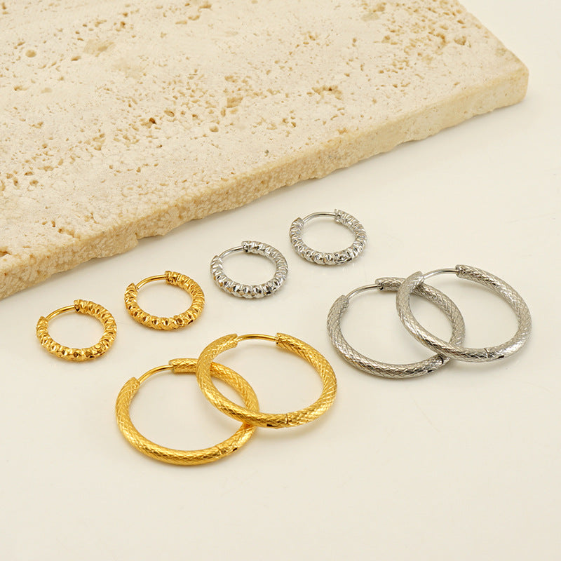 Titanium Steel Batch Flower Ear Clip Earrings