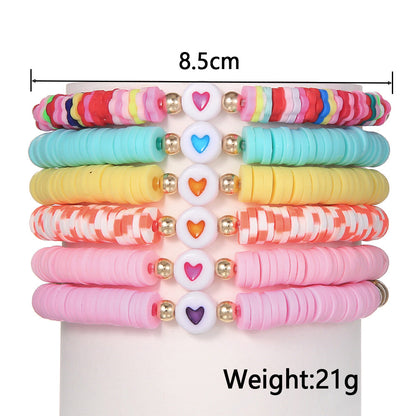 Women's Asian Ethnic Style Set Colorful Polymer Bracelets