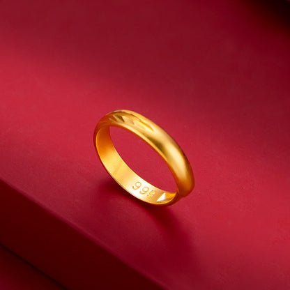 Women's & Men's & Feather Small Alluvial Gold Gold-plated Retro Rings