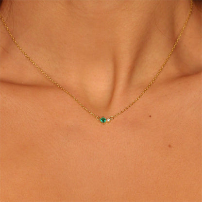 Birthstones Birthstone Zircon Vintage Literary Clavicle Necklaces
