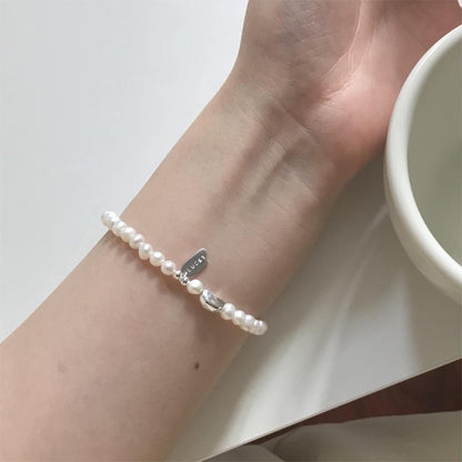Sterling Sier Pearl Beanie Lucky Hand Chain Bracelets