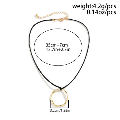 Ornament Simple Geometric Heart Shape Hollow Out Pendant Necklaces