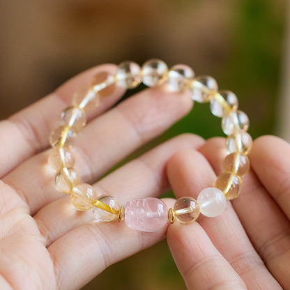 Natural Citrine Pi Female Wealth Rolling Pink Crystal Bracelets