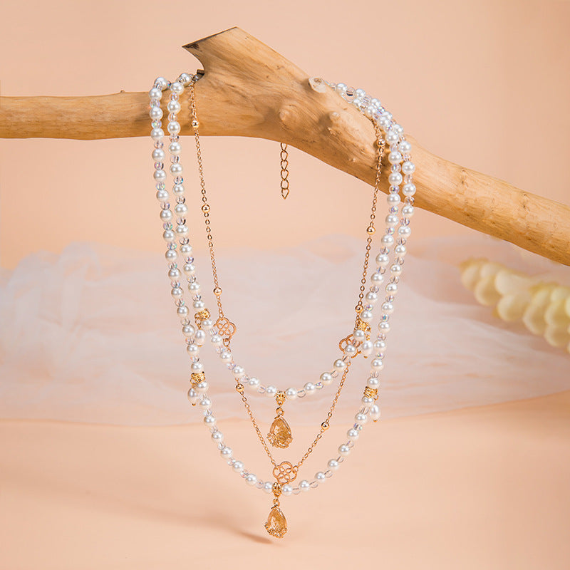 Ancient Style Of Precious Stones Layered Necklaces