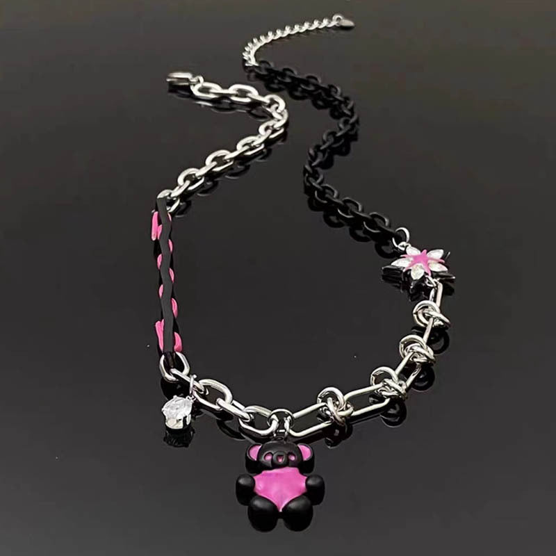 Women's Bear Pendant Leather For Light Luxury Minority Necklaces